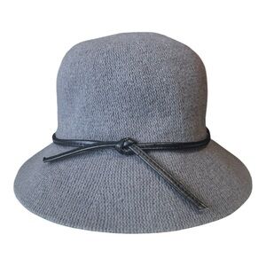 OLD NAVY Gray Fedora Bucket Hat with Black Bow Trim Women’s OS